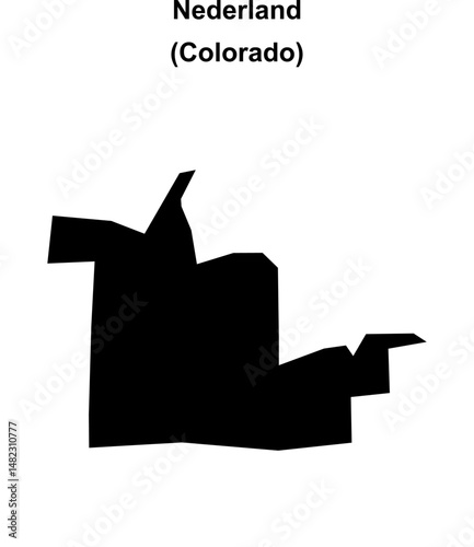 Nederland (Colorado) blank outline map