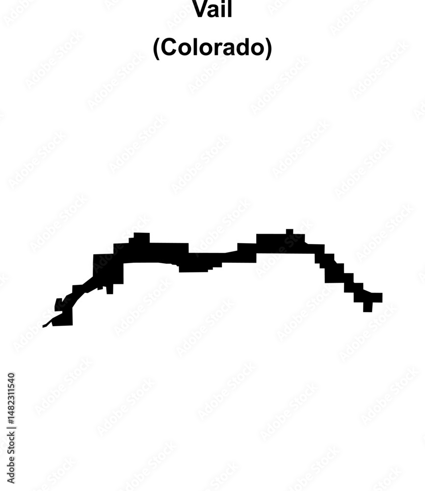 Fototapeta premium Vail (Colorado) blank outline map