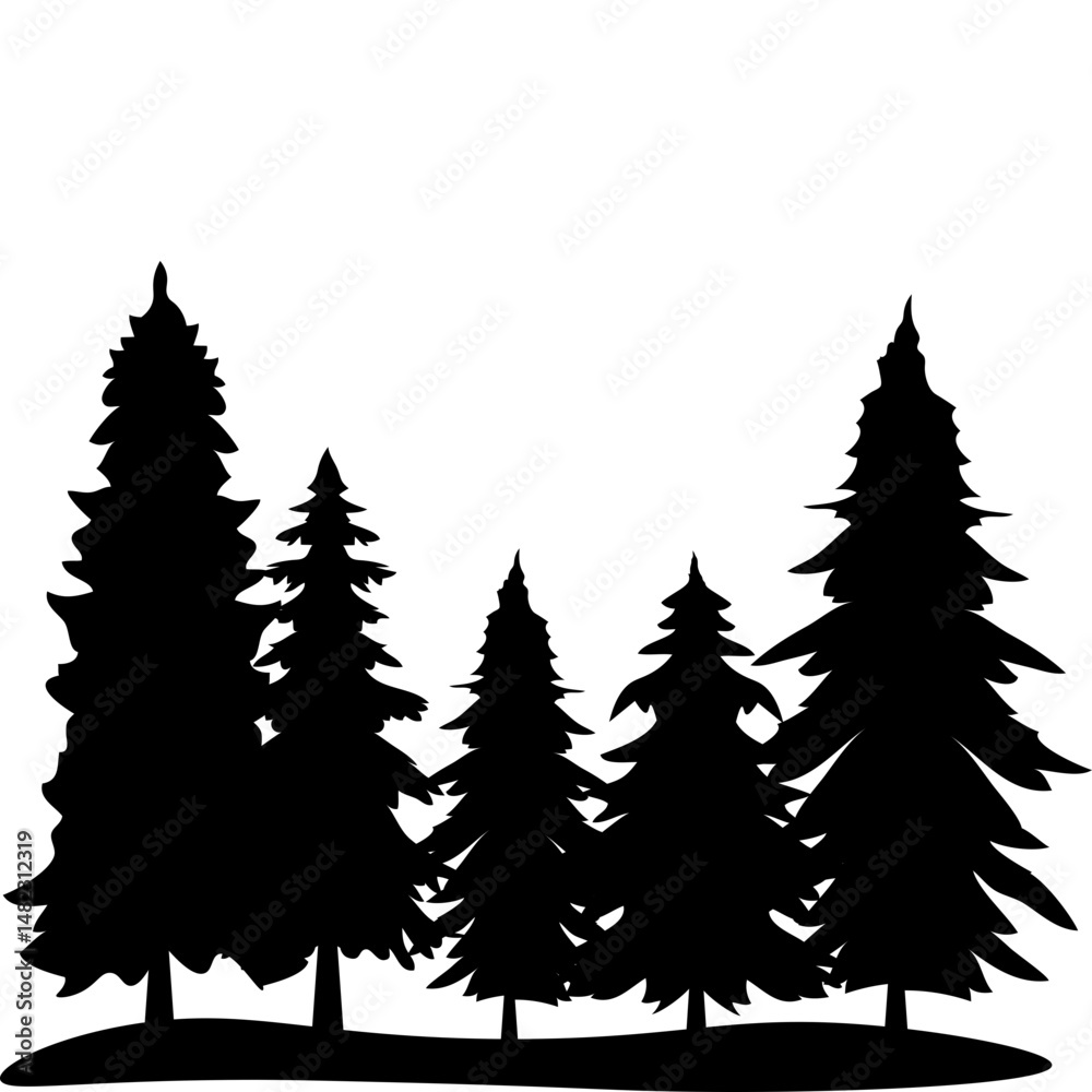 Obraz premium Pine Tree Silhouette