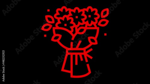 Light bulb with fire symbol in artistic red and black design