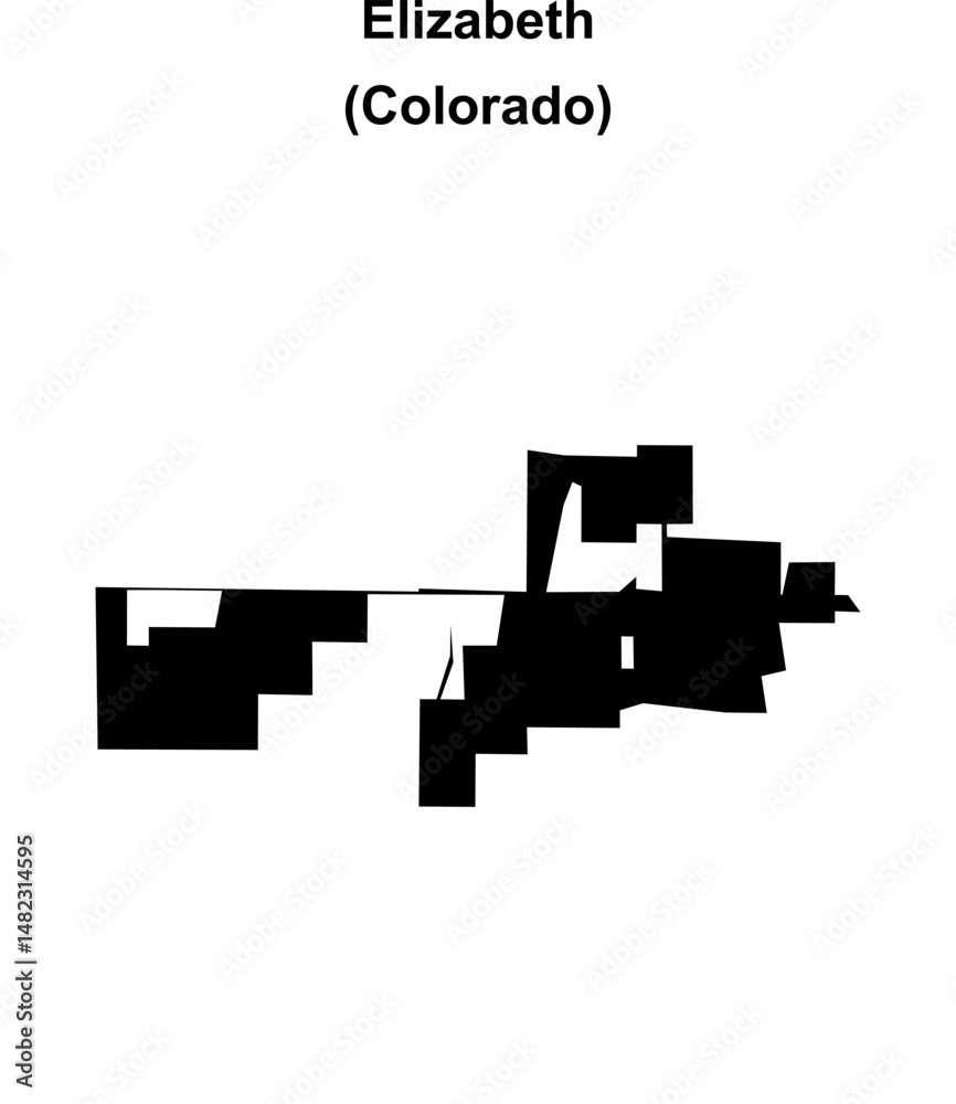 Obraz premium Elizabeth (Colorado) blank outline map