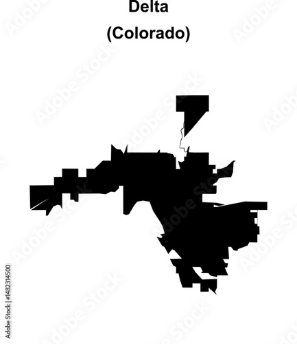 Delta (Colorado) blank outline map