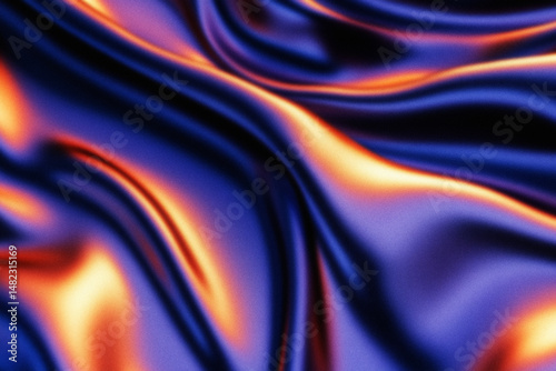 Molten fabric: A dynamic and mesmerizing abstract artwork where fluid, textured, fabric seemingly ignites with vibrant hues, creating a spectacle of motion, color, and luminosity.