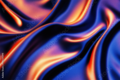 Vibrant Fabric: A close-up shot reveals the luxurious folds and contours of iridescent fabric, with a mesmerizing play of light and shadow creating a visually stunning effect.