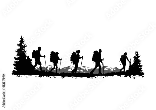 family walking in the park