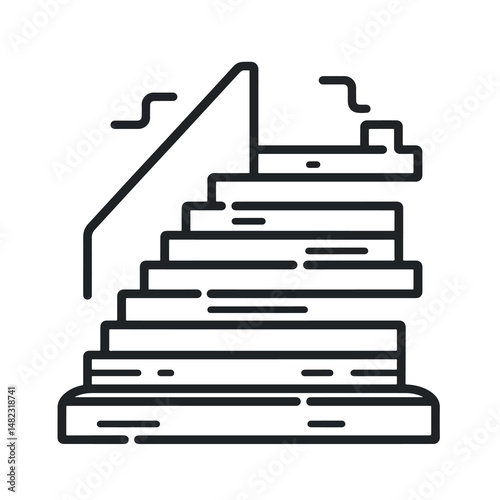 2D steps web icon in line style  Icons, Flat lay Icon