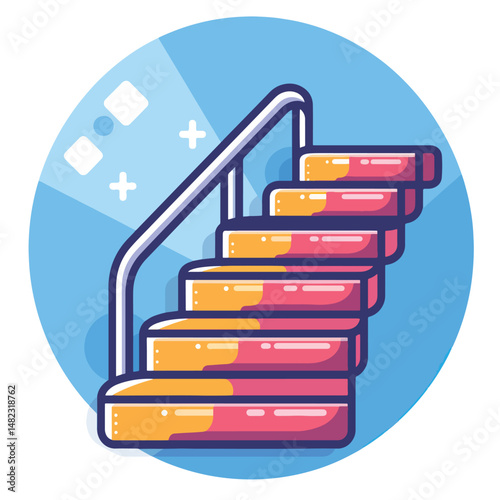 2D steps web icon in line style  Icons, Flat lay Icon