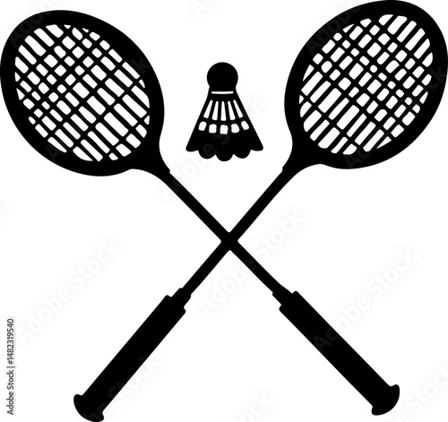 Badminton Player Silhouette vector