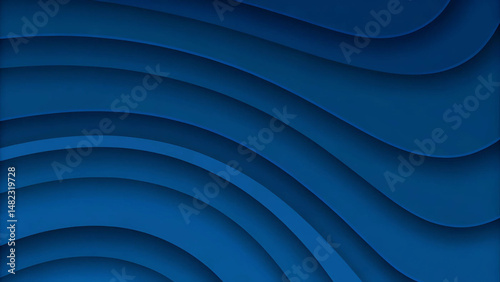 Elegant wavy lines illustration in shades of blue representing artistic fluidity and sophistication
