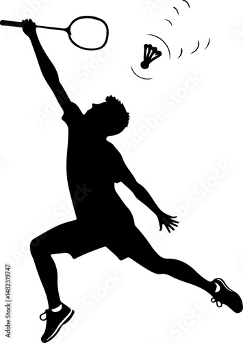 Badminton Player Silhouette vector