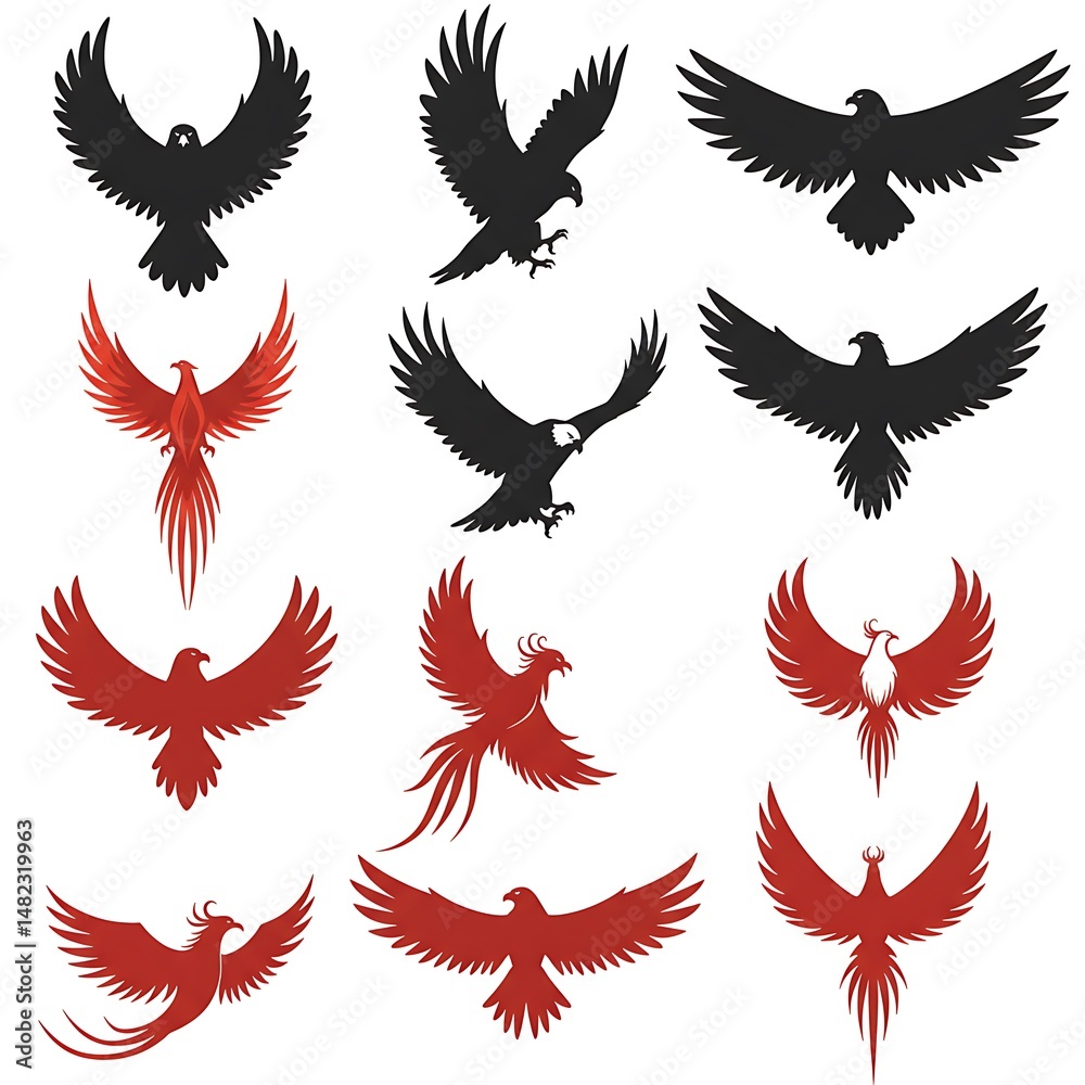 Obraz premium Crimson & Shadow Wings