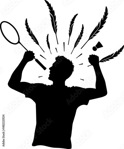 Badminton Player Silhouette vector