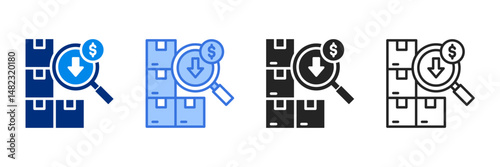 Deflation  Icon Set Multiple Style Vector Illustration 