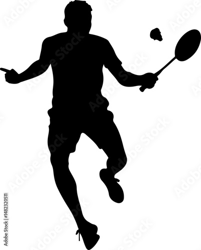 Badminton Player Silhouette vector