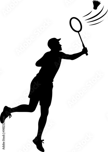 Badminton Player Silhouette vector