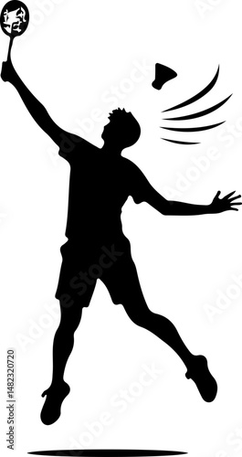 Badminton Player Silhouette vector