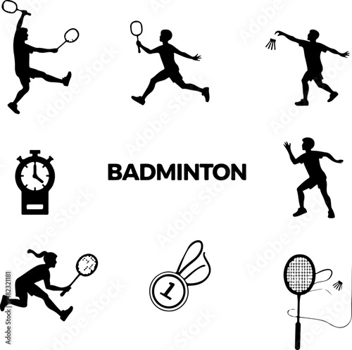 Badminton Player Silhouette vector