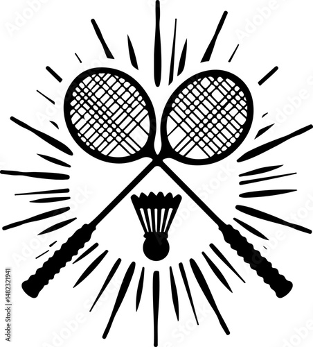 Badminton Player Silhouette vector
