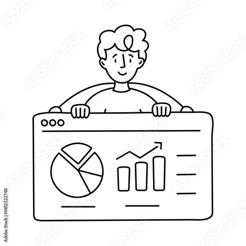 Investment Pitch vector outline illustrations. EPS 10 file