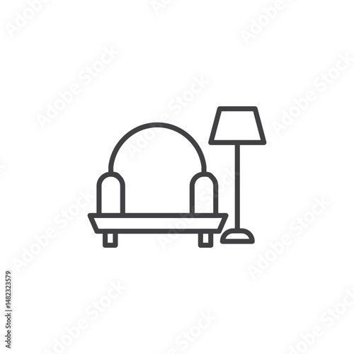 Lounge vector Icon in trendy flat style isolated on white background