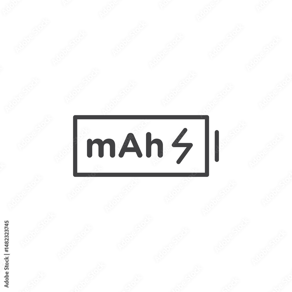 Fototapeta premium mAh vector Icon in trendy flat style isolated on white background
