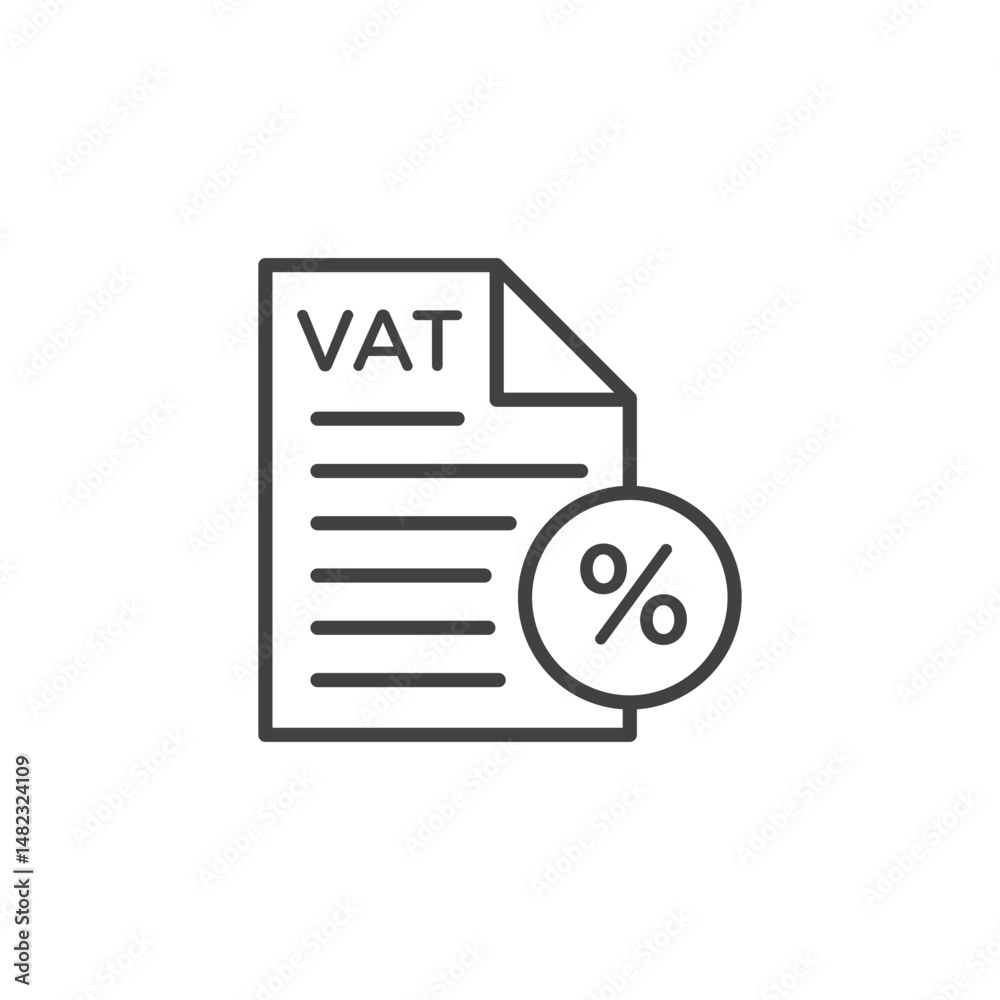 Value added tax VAT vector Icon in trendy flat style isolated on white background Value added tax VAT vector Icon in trendy flat style isolated on white background