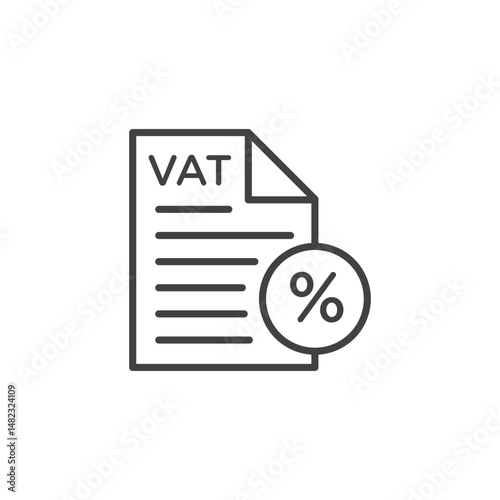 Value added tax VAT vector Icon in trendy flat style isolated on white background