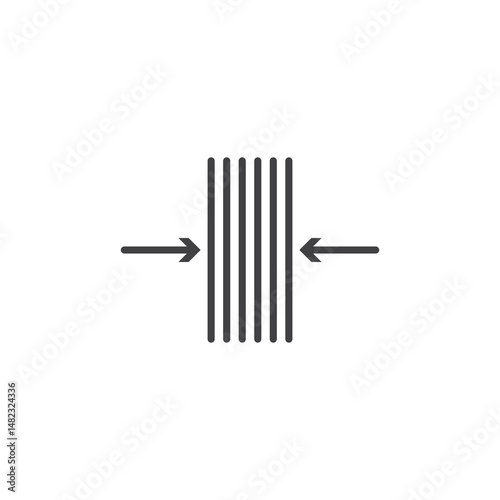 Thickness vector Icon in trendy flat style isolated on white background
