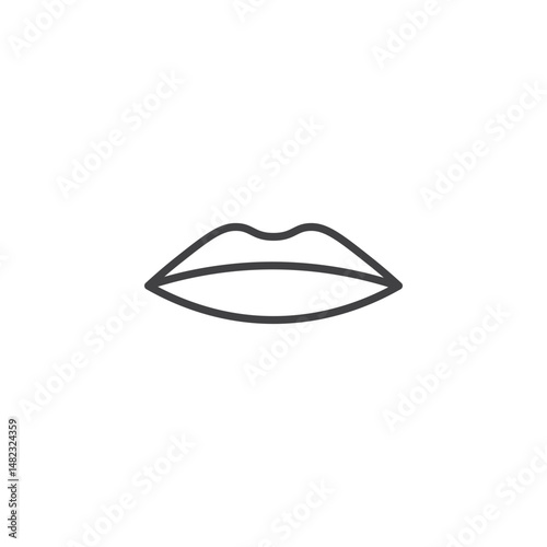 Thin lips vector Icon in trendy flat style isolated on white background