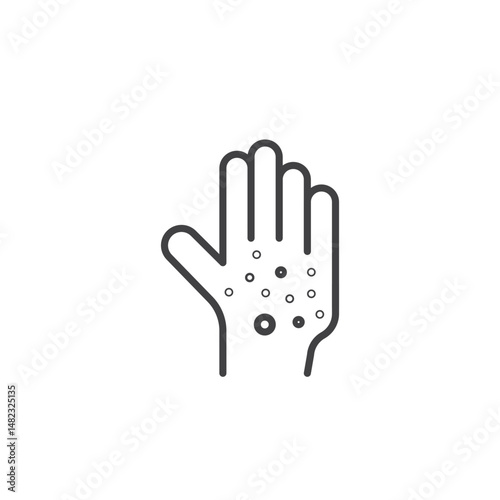 Rash hand vector Icon in trendy flat style isolated on white background