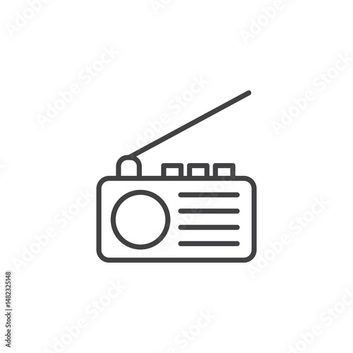 Radio vector Icon in trendy flat style isolated on white background