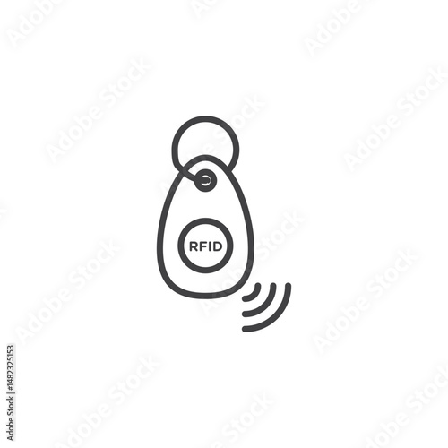 RFID key tag vector Icon in trendy flat style isolated on white background
