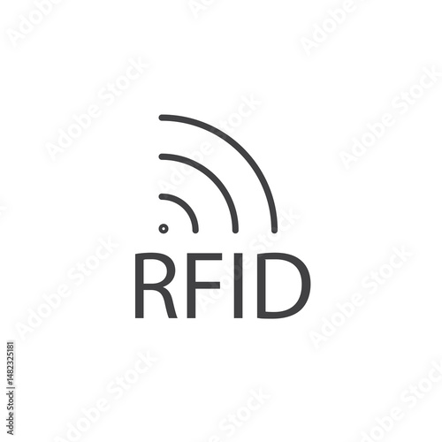 RFID vector Icon in trendy flat style isolated on white background
