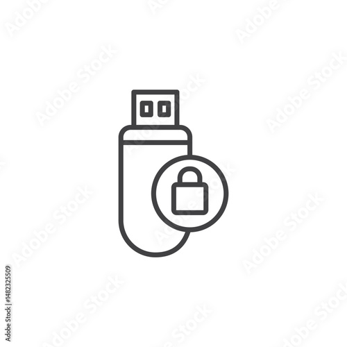 Pendrive security vector Icon in trendy flat style isolated on white background