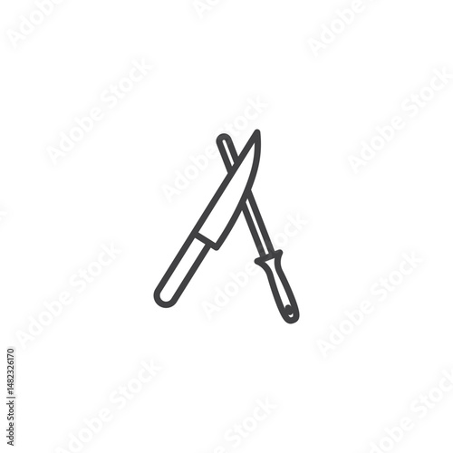 Knife sharpener vector Icon in trendy flat style isolated on white background