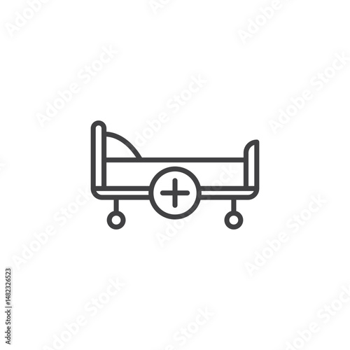 Hospital bed vector Icon in trendy flat style isolated on white background