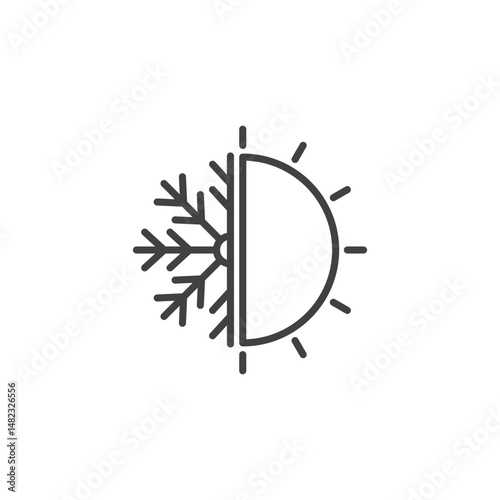 Hot and cold vector Icon in trendy flat style isolated on white background