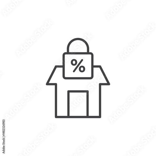 Fixed rate mortgage vector Icon in trendy flat style isolated on white background