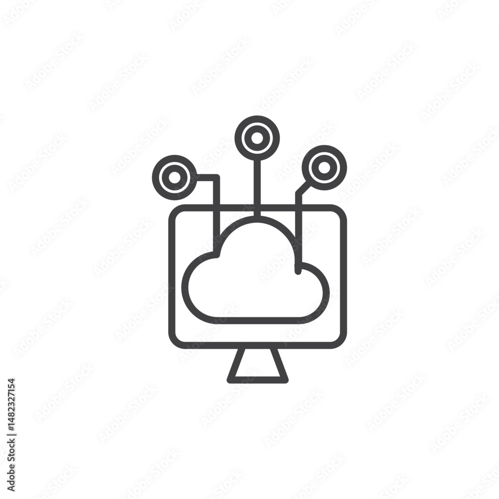 Fototapeta premium Edge computing vector Icon in trendy flat style isolated on white background