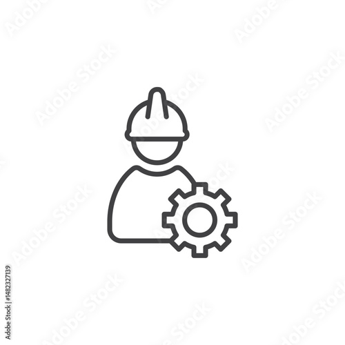 Engineer vector Icon in trendy flat style isolated on white background