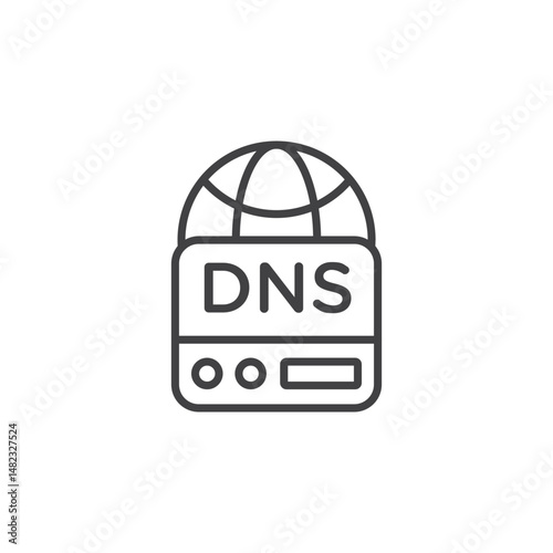 DNS vector Icon in trendy flat style isolated on white background