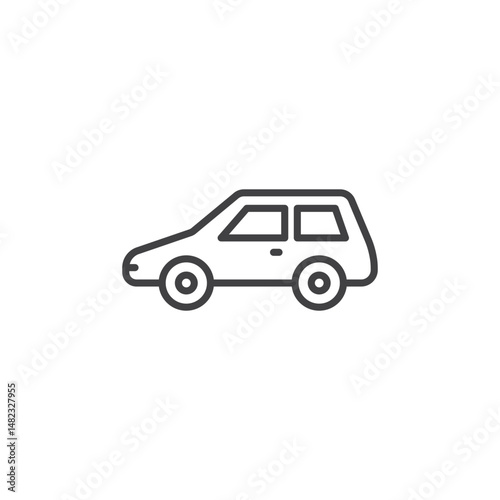 Compact car vector Icon in trendy flat style isolated on white background