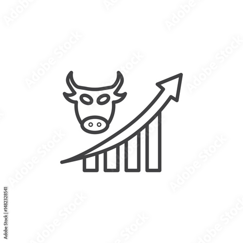 Bull market vector Icon in trendy flat style isolated on white background