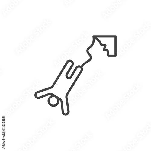 Bungee jumping vector Icon in trendy flat style isolated on white background