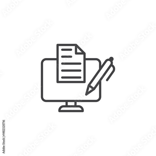 Blended learning vector Icon in trendy flat style isolated on white background
