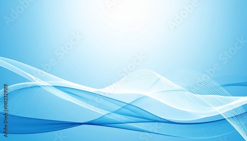 Fluid motion abstract design digital art blue waves minimalist background creative concept
