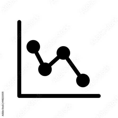 line chart downward trend icon
