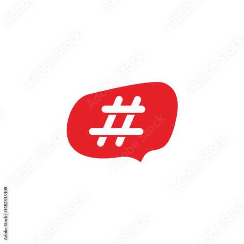 Modern hashtag social network logo design