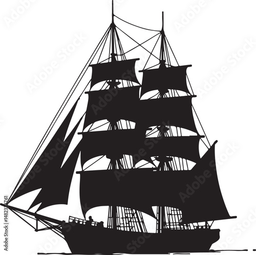 Sailing Ship on Ocean Waves Silhouette

Vintage Pirate Ship Vector Design

Modern Cargo Ship Silhouette Art

Navy Warship at Sea Silhouette Scene

Cruise Ship Under Sunset Vector