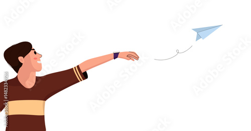 Men Sending Paper Plane